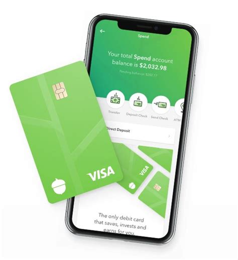 acorns spend debit card balance